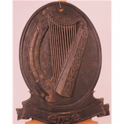 20th Century: Irish government building harp sign