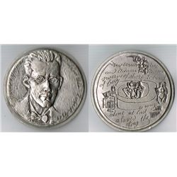 1977: Limited edition James Joyce medal by Madeleine-Pierre Querolle