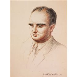 1957: Portrait of Brian O'Nolan (Flann O Briain) by his brother