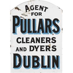 circa 1910: Pullar's Dye Works Dublin enamel sign