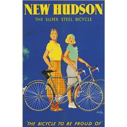 1930s: Hudson Bicycle advertising poster