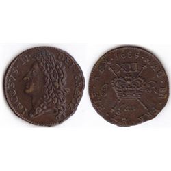 James II Gunmoney shilling, 1689