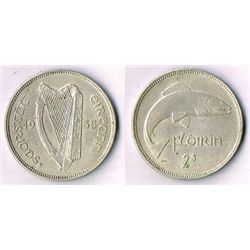 Halfcrown and florin, collection of silver issues 1935-1940