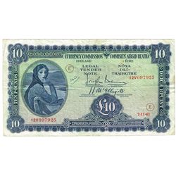 Currency Commission 'Lady Lavery' Ten Pounds, War Code 'E', 7-11-41.