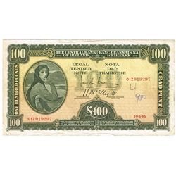 Central Bank 'Lady Lavery' One Hundred Pounds, 10-5-46.