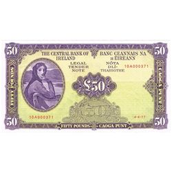 Central Bank 'Lady Lavery' Fifty Pounds, 4-4-77