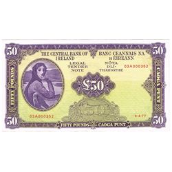 Central Bank 'Lady Lavery' Fifty Pounds, 4-4-77.