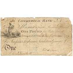 Great Britain. Commercial Bank, Stokesley, One Pound, 2 December 1799