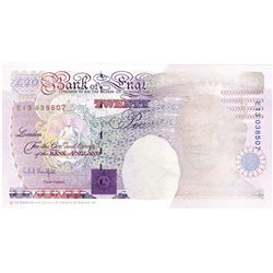 Great Britain. Twenty Pounds, Faraday, error Shadow Image of Queen's Portrait. Sequential Pair.