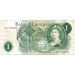 Accumulation of Bank of England £1 notes