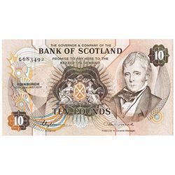 Scotland. Bank of Scotland Ten Pounds. Missing Value error, 14th October 1983.