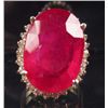 Image 1 : 14K GOLD RUBY AND DIAMOND RING - SIZE 6.75