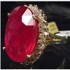 Image 2 : 14K GOLD RUBY AND DIAMOND RING - SIZE 6.75