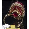 Image 4 : 14K GOLD RUBY AND DIAMOND RING - SIZE 6.75
