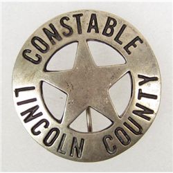 OLD WEST LINCOLN COUNTY CONSTABLE POLICE LAW BADGE