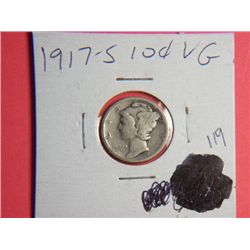 1917 S MERCURY DIME