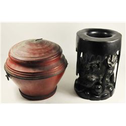 Group lot of Chinese wood