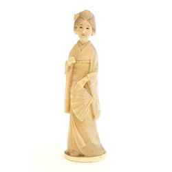 Bone "Lady with Fan" signed