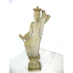 Lime stone Japanese garden statue of a diety