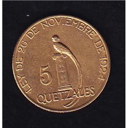 1926 Guatemala Five Quetzales