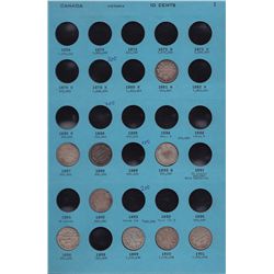 Lot of 67 Silver Canadian Ten Cent Coins
