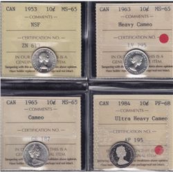 Lot of Sixteen ICCS Graded Ten Cents