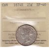 Image 1 : 1874H Twenty Five Cent