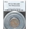Image 1 : 1861 New Brunswick ½ Cent