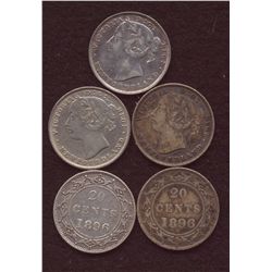 Lot of Five Newfoundland Twenty Cent
