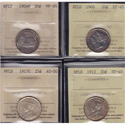 Lot of Four Newfoundland Twenty Cent