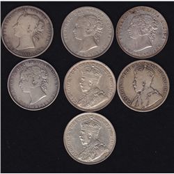 Lot of Seven Newfoundland Fifty Cent