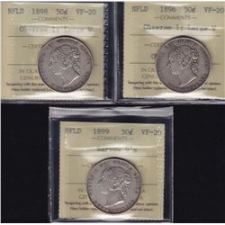 Lot of Three Newfoundland Fifty Cent