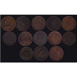 Lot of 13 Pre-Confederation Tokens