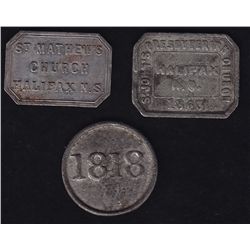 Lot of Three Communion Tokens