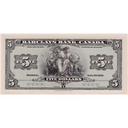 1929 Barclays Bank of Canada $5, $10, $20 Front & Back Proofs with Vignette