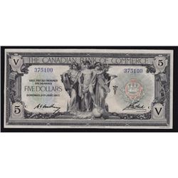 1917 Canadian Bank of Commerce $5