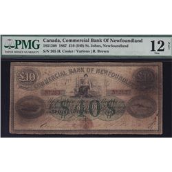 1867 Commercial Bank of Newfoundland £10