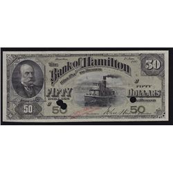 1892 Bank of Hamilton $50