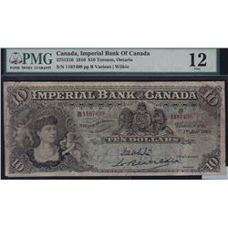 1910 Imperial Bank of Canada $10