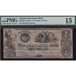 1837 Merchant's Bank $1