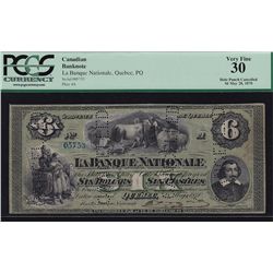 1870 La Banque Nationale $6