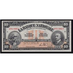 1922 Banque Nationale $10 Specimen