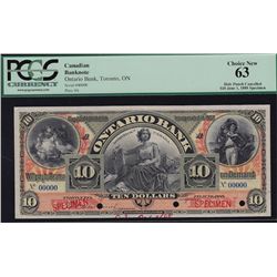 1888 Ontario Bank $10