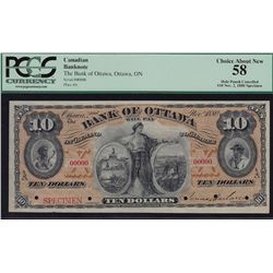 1880 Bank of Ottawa Specimen $10
