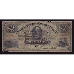 1882 Union Bank of Newfoundland $2