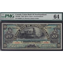 1889 Union Bank of Newfoundland $20