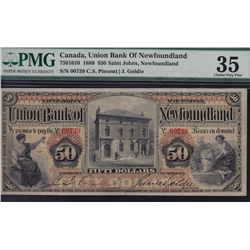 1889 Union Bank of Newfoundland $50