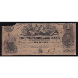 1854 Westmorland Bank $4