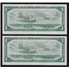Image 2 : Lot of Two 1954 Bank of Canada $1 Offset signatures on the back - Charlton Plate Note