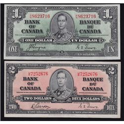 1937 Lot of Five Bank of Canada Notes